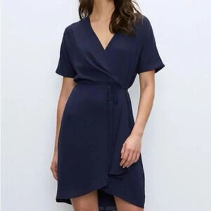 Aritzia Babaton Wallace True Wrap Dress in Navy - Size XS
